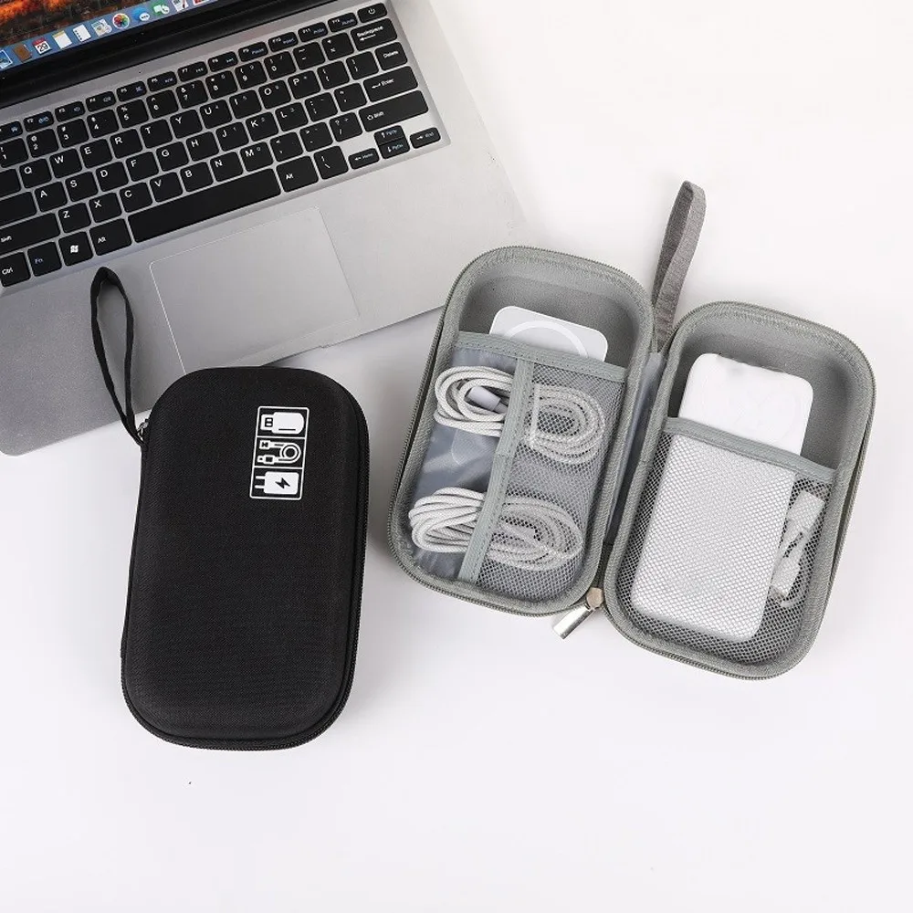 

Hard EVA Digital Storage Bag Shockproof Protective Earphone Storage Bag Portable Waterproof Data Cable Organizer Bag