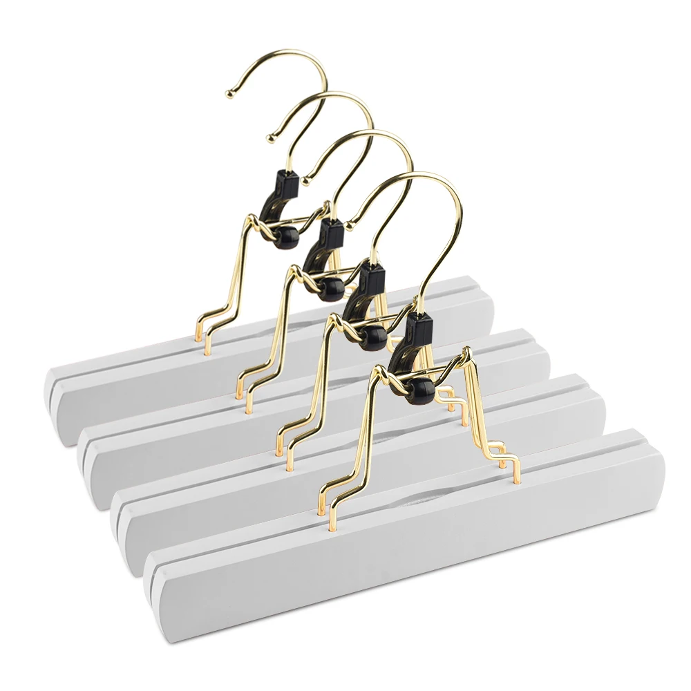 ARLANY Wooden Hair Extension Hanger 4PCS Storage Holder for Hairpieces Pants Hanger for Clothes Pants Carrier Wig Holder