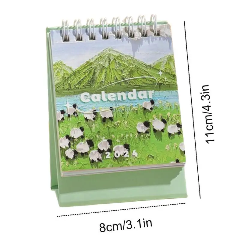 Calendario floreale per scrivania calendario da tavolo con pittura a olio 2024 calendario mensile piccolo per la pianificazione del lavoro elenco delle cose da fare tavolo portatile