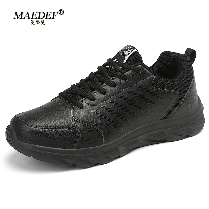 Men Running Shoes Athletic Leather Sport Shoes High Quality Lace-up Men Outdoor Sneakers Lightweight Men Shoe Tenis Masculino