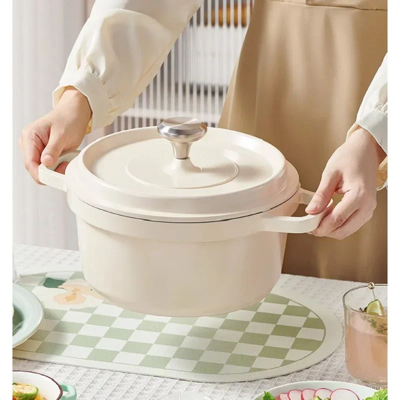 

Ceramic Enamel Stock Pot With Lid Non-stick Saucepan Casserole Nonstick Toxin Free Gather Energy Heat Preservation Gas Induction