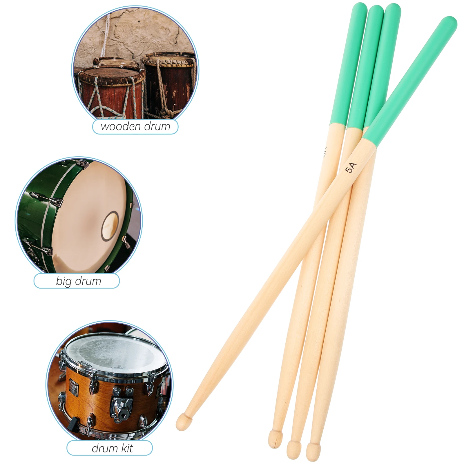 

Wooden Drum Sticks Performance Drumsticks Percussion Instrument Mallets Long Handle For Xylophone Marimba Tongue Drum