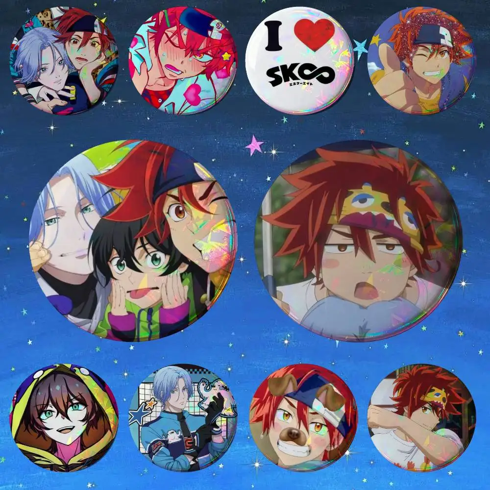 Anime SK8 The Infinity Lapel Pin Cartoon  Badge Tinplate Meme Round Brooch for Hat Bag Creative Lapel Jewelry Accessories Gifts