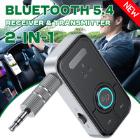 Upgraded Bluetooth 5.4 Car AUX Audio Adapter HiFi Stereo Music Wireless Receiver Transmitter 3.5MM With Mic Calling For Car Kit