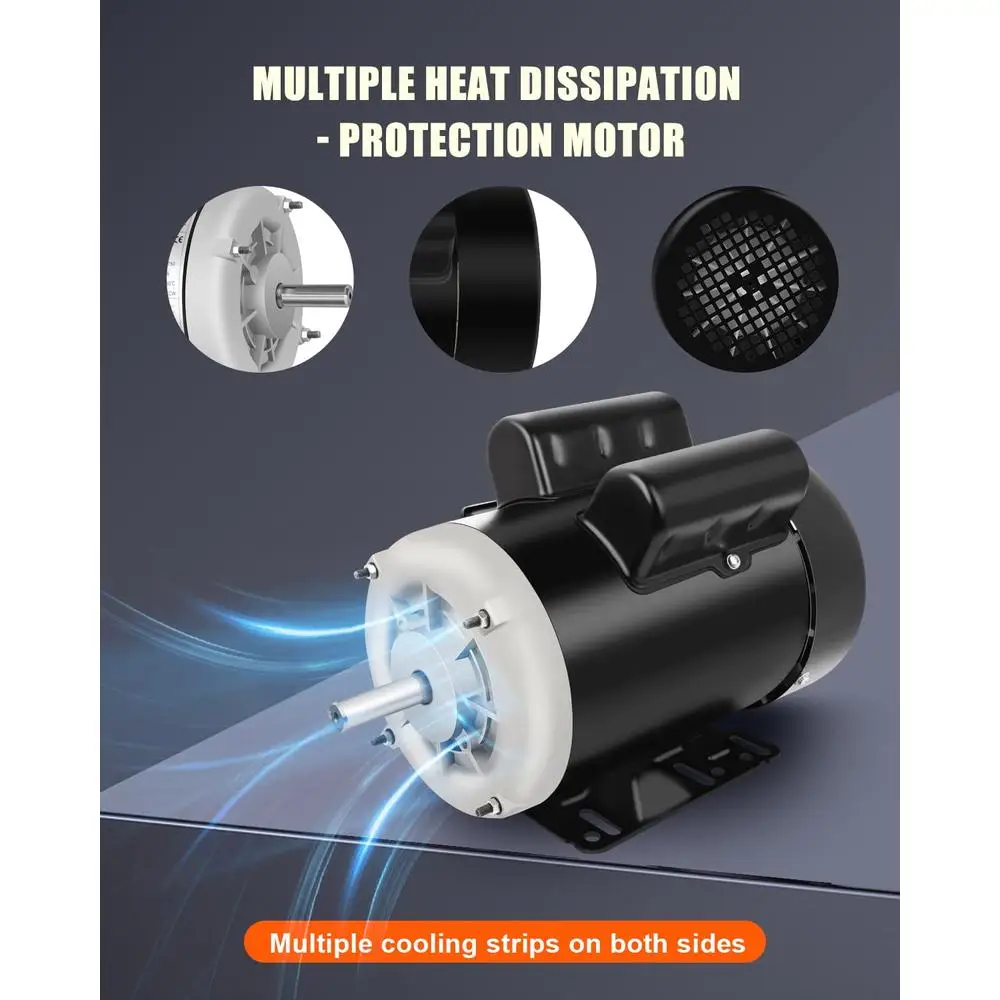 3HP Electric Motor 3450RPM 208-230V 56 Frame Single Phase Keyed Shaft CW/CCW Rotation Farm Duty Motor Agricultural Machinery