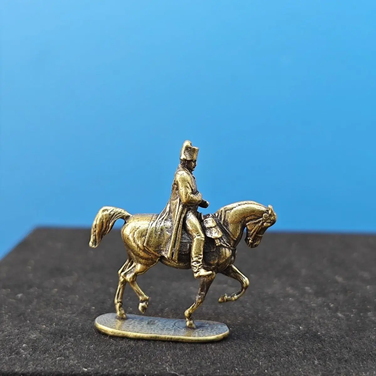 

Vintage Solid Brass Napoleon - on - Horseback Statue - Greco - Roman Inspired Decor, Miniature Landscape Decoration Collectible