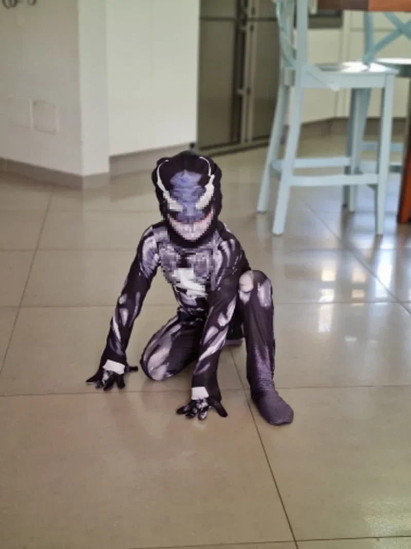 Disfraz de superhéroes con cremallera para niños, traje Zentai de Spiderman, negro y rojo, vestido de Anime de lujo para fiesta