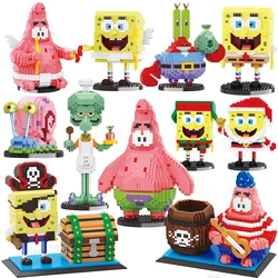 New SpongeBob Squidward Blocks Sponge Patrick Star Sandy Boss Plankt Crab Boss Bigsberg Building Blocks Toy Kids Toys