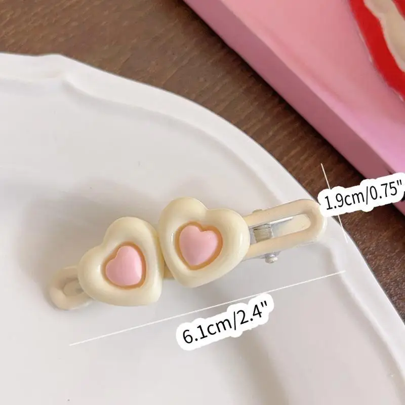 

652F Girly Heart Hairpin Summer Girl Taking Photo Headwear Ponytail Bangs Hair Clip