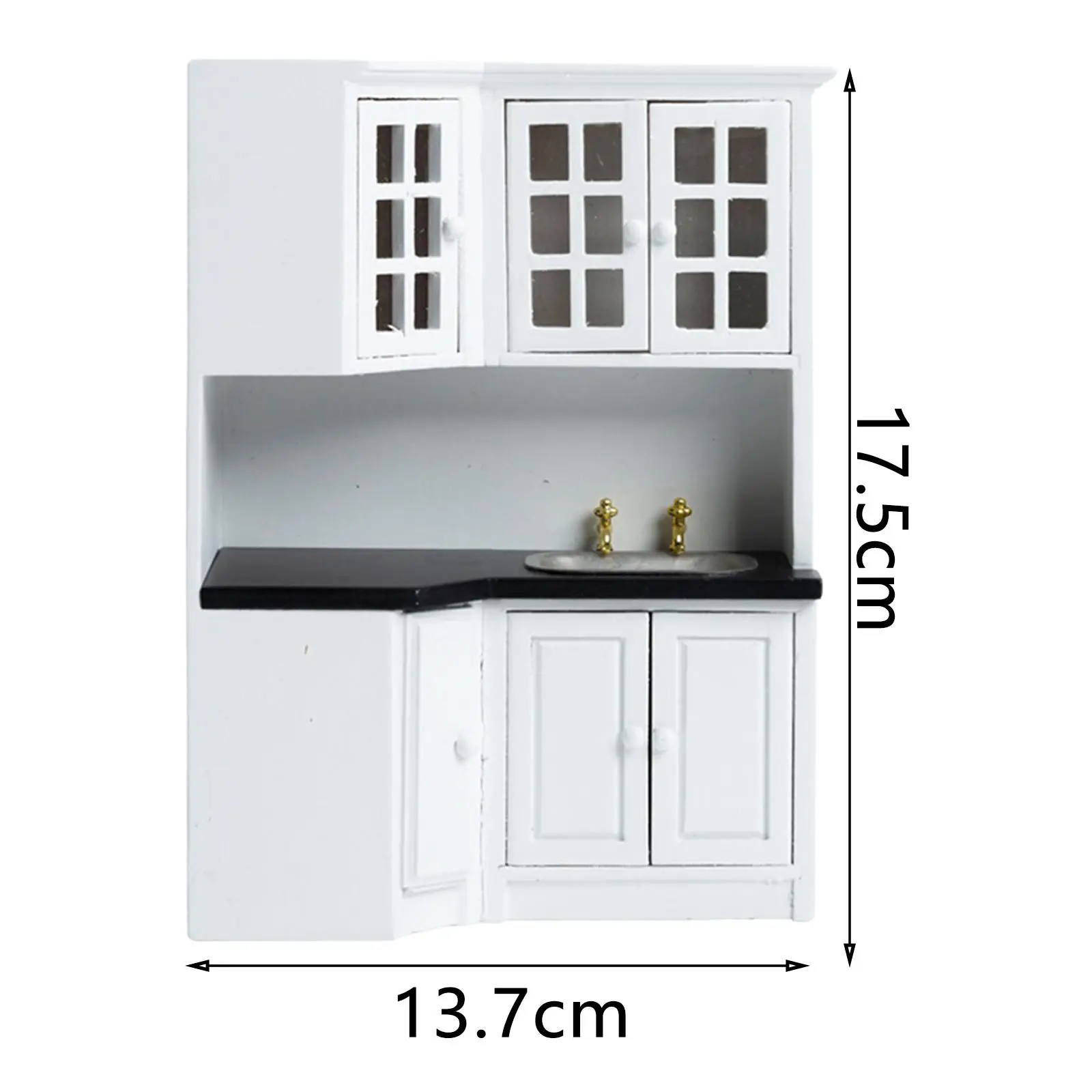 Lavabo per casa delle bambole in legno, lavabo da cucina, mobili da bagno, lavabo