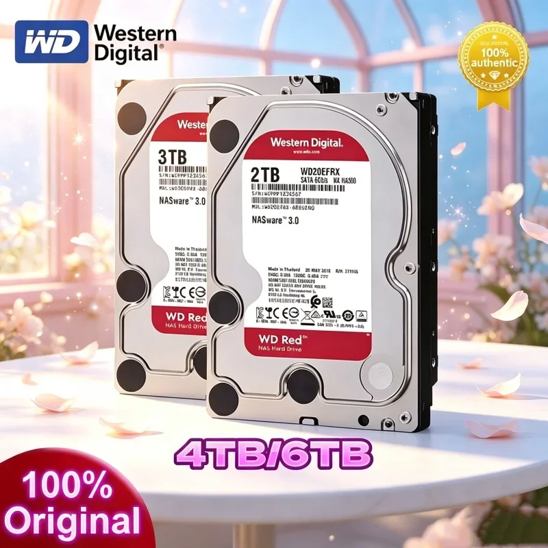 Western Digital WD Red 4TB 2TB 3TB Red NAS Hard Disk Drive 3.5" 6TB 5400RPM SATA 6Gb/s 64MB Cache Quiet For Desktop Home Archive