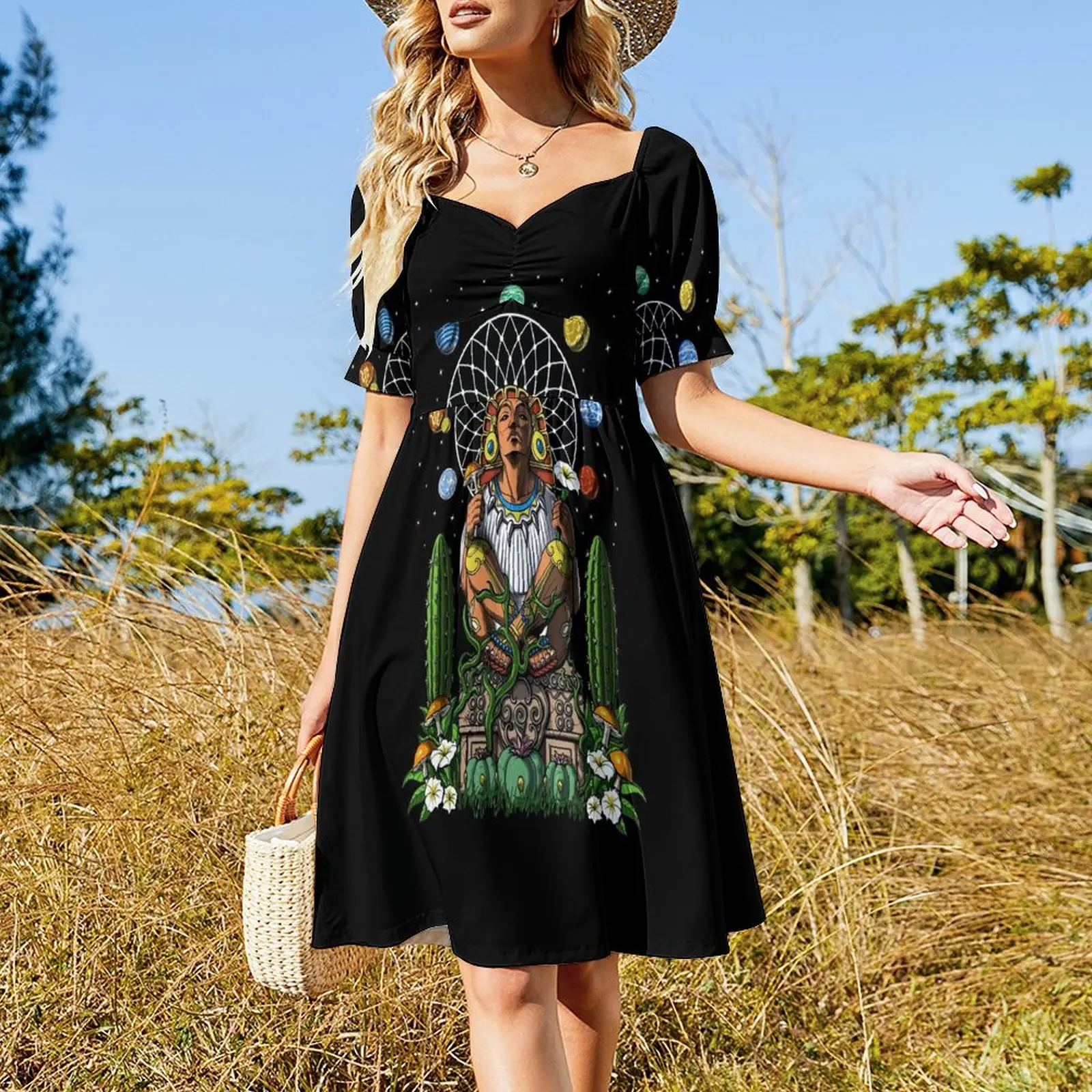 Aztec God Xochipilli Sleeveless Dress Women's dress dress summer 2023 women