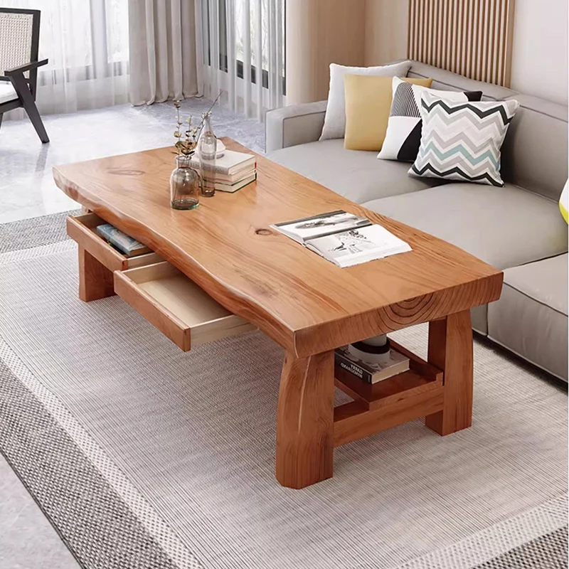 

Modern Wood Coffee Table Living Room Storage Designer Organizer Kitchen High Side Table Standing Meubles Chinese Style Furniture