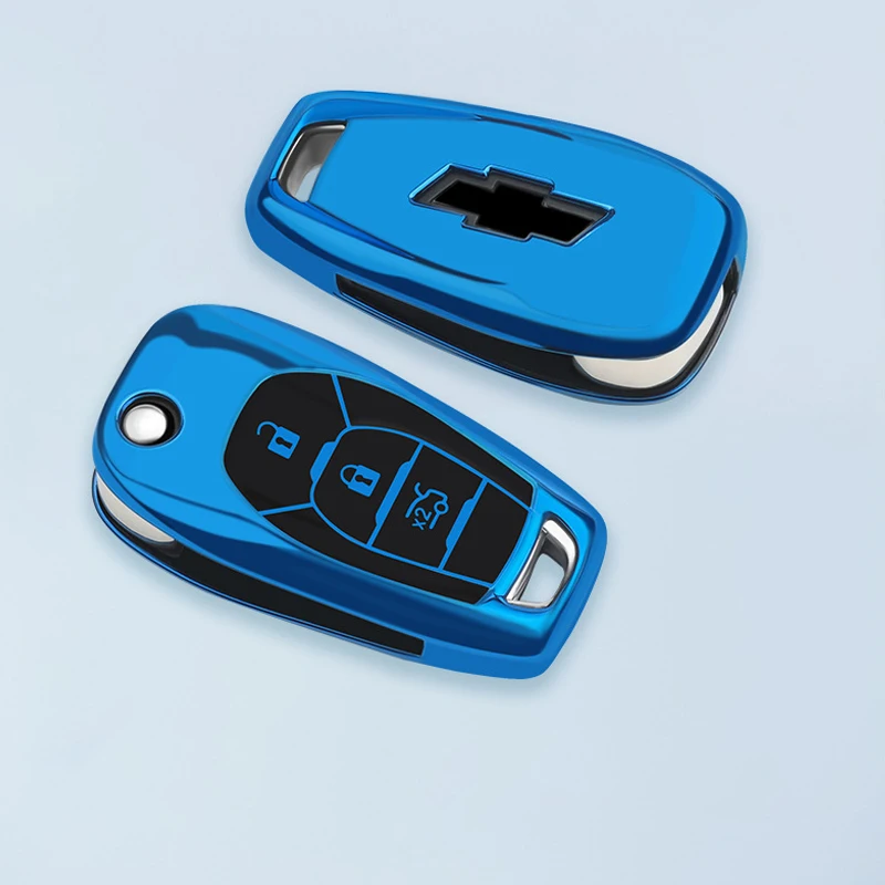Soft TPU Folding Car Key Covers Case Fob Shell For chevrolet Spark Sonic Camaro Volt Bolt Trax Malibu Cruze Keychain Productor