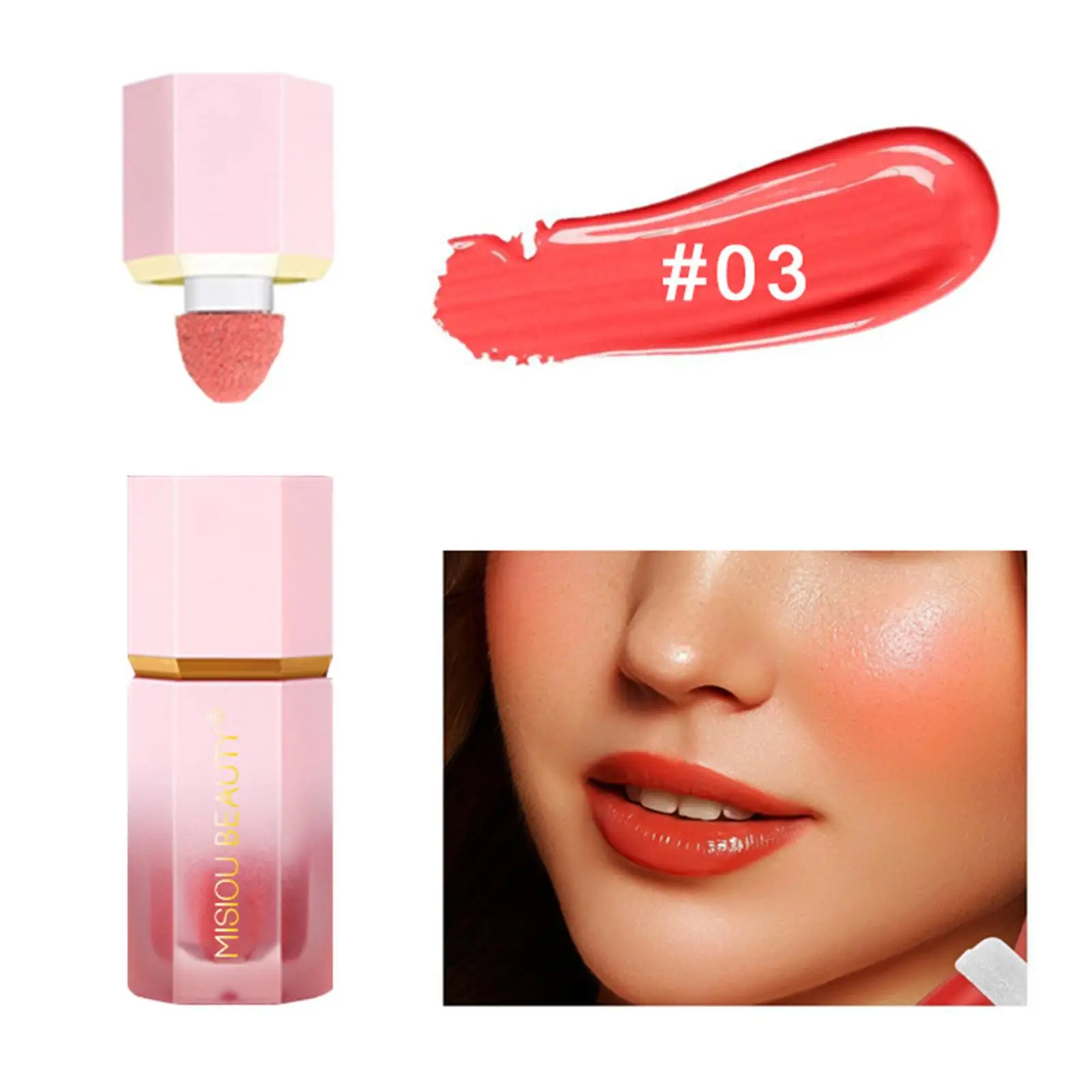 Blush creme macio multiuso, à prova d'água, à prova de manchas, blush facial, cosméticos para maquiagem profissional