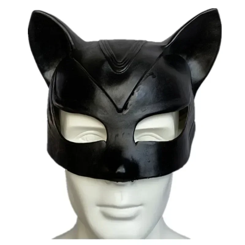 Film chat Sexy femme Selina Kyle Cosplay masque en Latex Costume de super-héros demi-visage masques noirs accessoires d'halloween accessoires de fête
