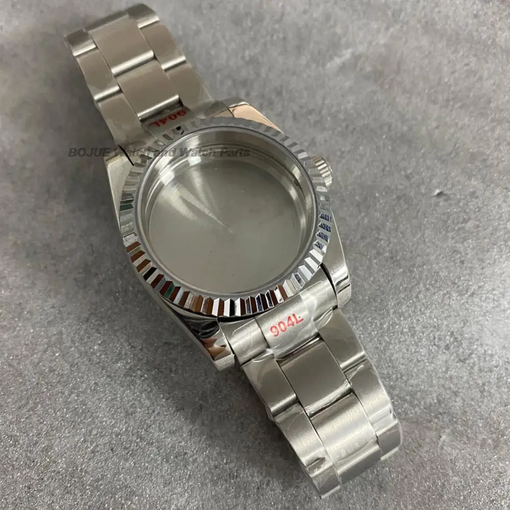 36mm Watch Case Stainless Steel Band Watchband Sapphire Glass Watch Parts Accessories for Datejust NH35/NH36 Mechanical Movement