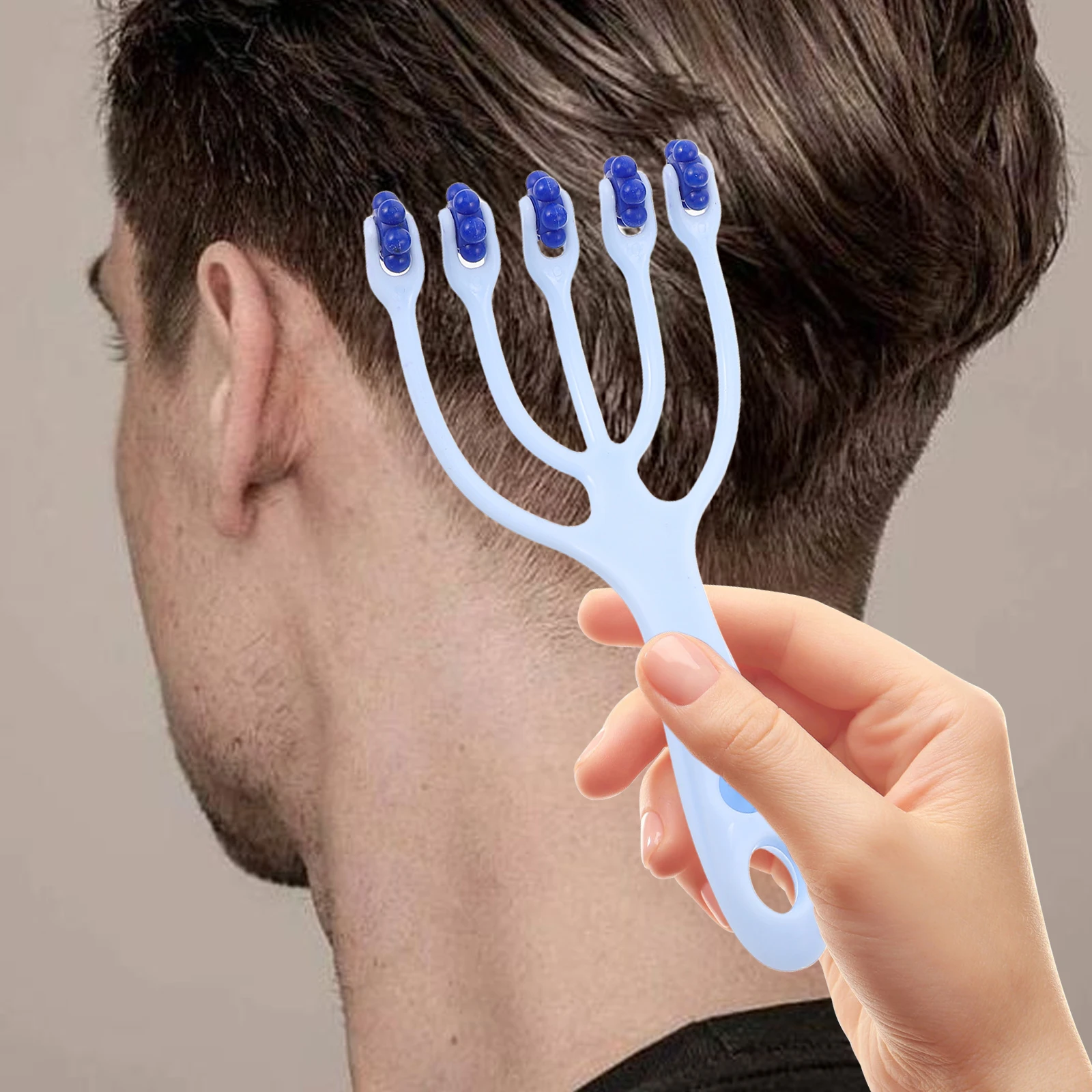 

2Pcs Massage Rolling Ball Scalp Massager Multifunctional Five Claw Head Scratcher Manual Relaxation Hair Comb Home Use Gift