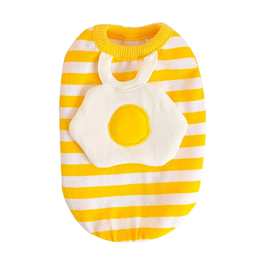 Spring Summer Pet Clothes Striped Egg Vest Dog Clothes Pet Supplies Accessories for Dog Pet Size S Yellow