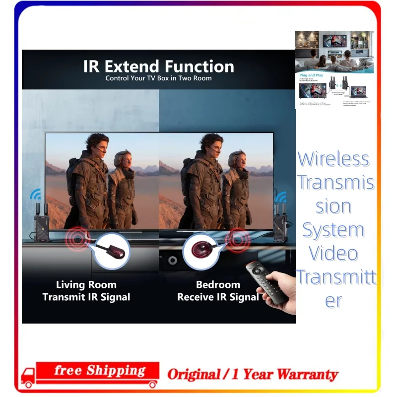 400M 5G 4K HDMI-Compatible Wireless Extender Video Transmitter Receiver Support Battery Audio Camera Laptop PC To TV Monitor