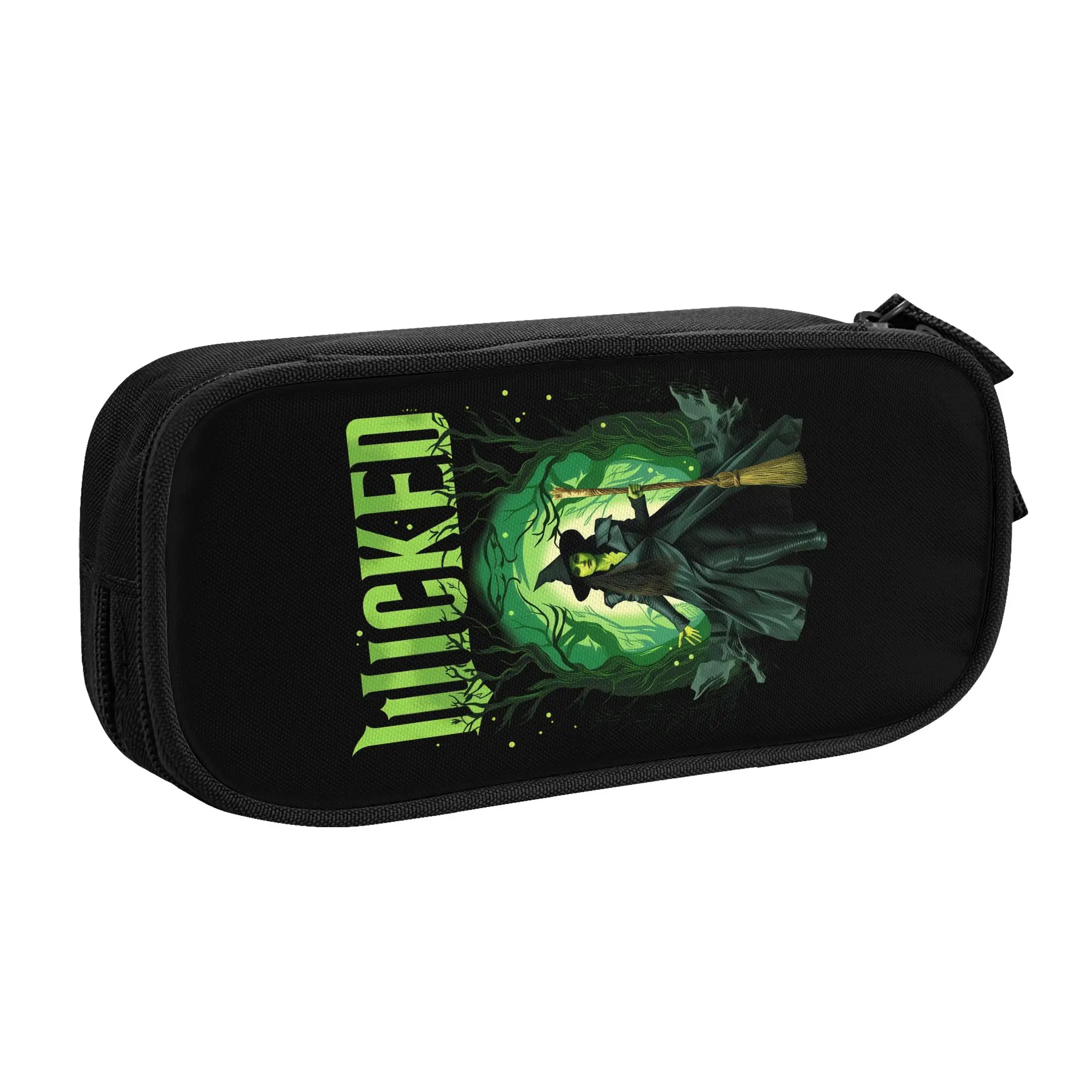 Pencil Cases for W-Wickeds Movie Broomstick Magic Wand Girls Boys Large Capacity Musical Wizard  Pen Box Bag School Supplies