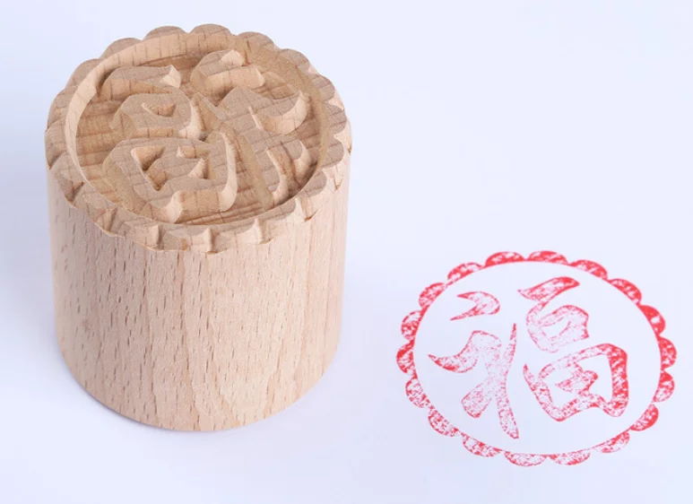 

5cm Wooden moon cake stamp Suzhou-style moon cake bean bag dim sum steamed bread pasta baking tools