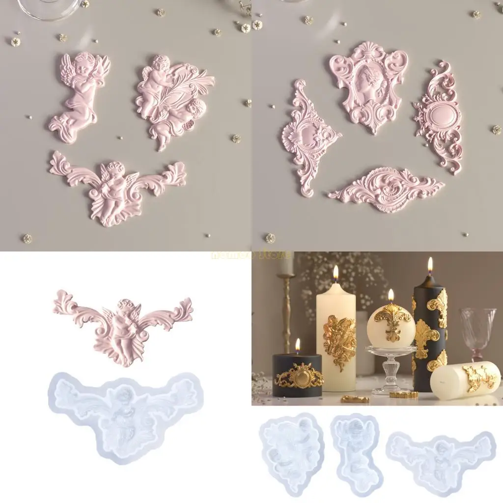 

31BF Modern Angel Relief Design Silicone Moulds Silicone Texture for Crafting