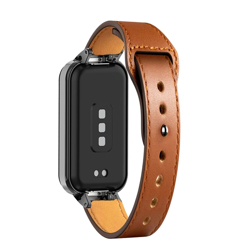 샤오미 미 밴드 8 액티브 가죽 시계 밴드, 미 밴드 8 액티브 스트랩 케이스, 보호대 팔찌 보호 커버