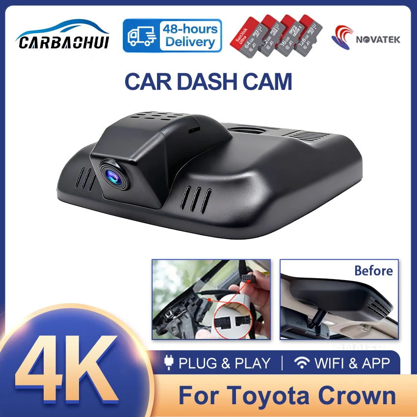 

For Toyota Crown 2023-2026 Front and Rear Plug and Play Dash Cam for Car Camera Recorder Dashcam WIFI Car Dvr Recording Devices