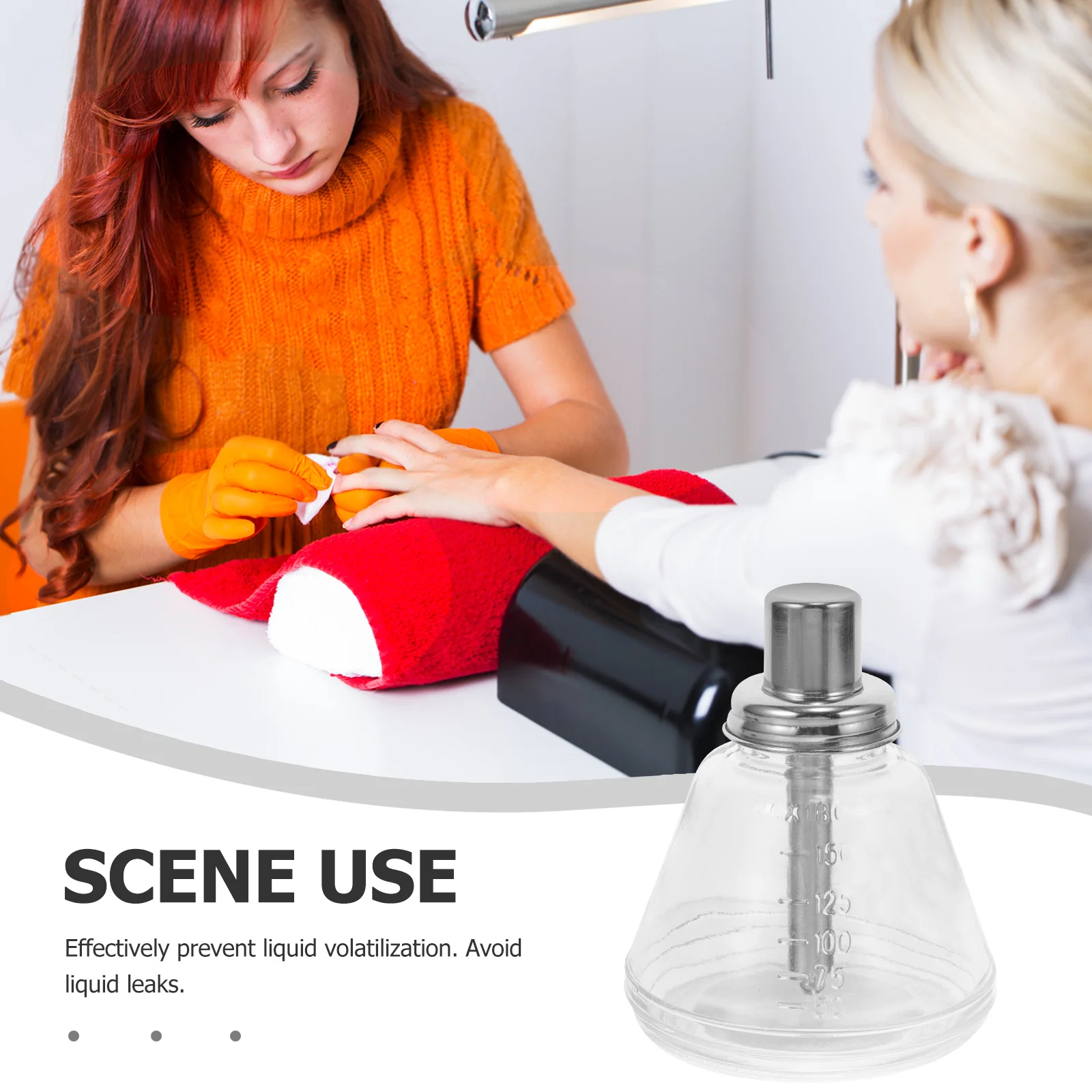 Bottiglia di stampa ricaricabile Contenitore di stoccaggio da viaggio per dispenser di liquidi per manicure portatile a tenuta stagna