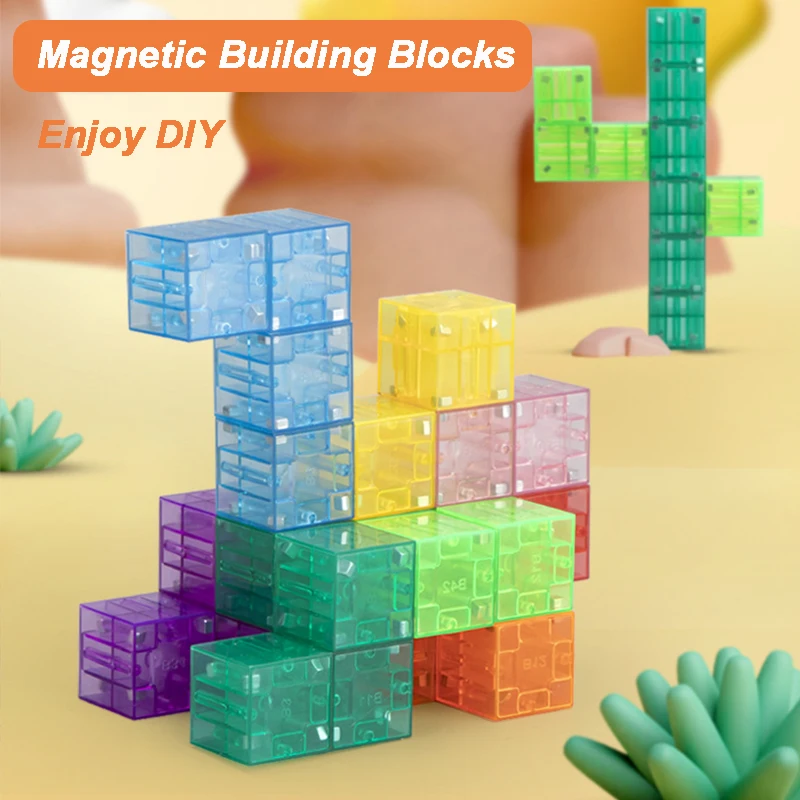 جديد DIY مكعبات مغناطيسية للأطفال مجموعة البناء المغناطيسي اللبنات لعبة ما قبل المدرسة الجذعية ألعاب تعليمية للأطفال الهدايا
