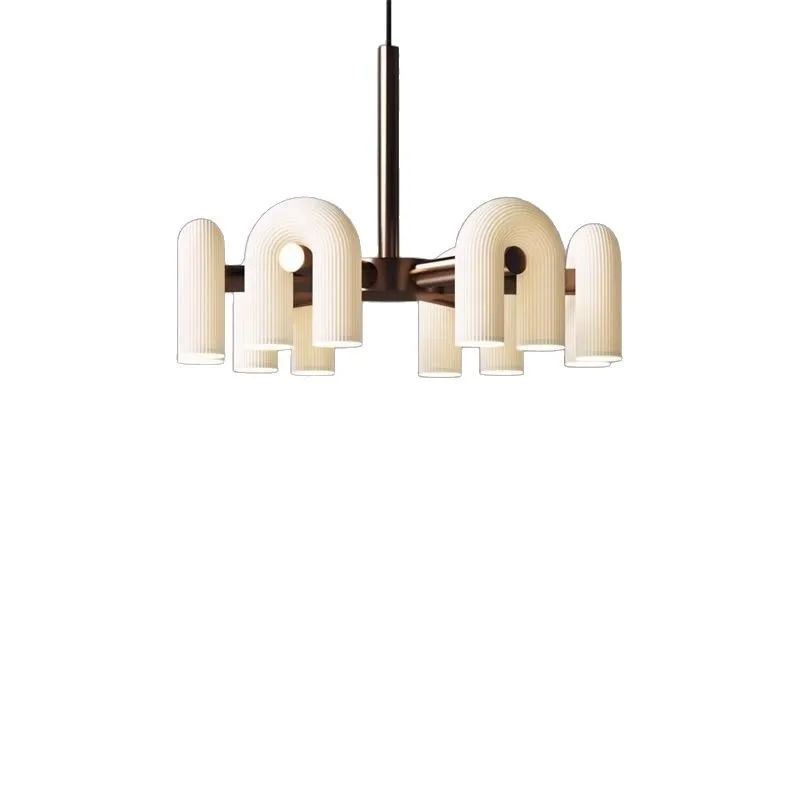 

French cream style simple dining room chandelier modern designer living room island