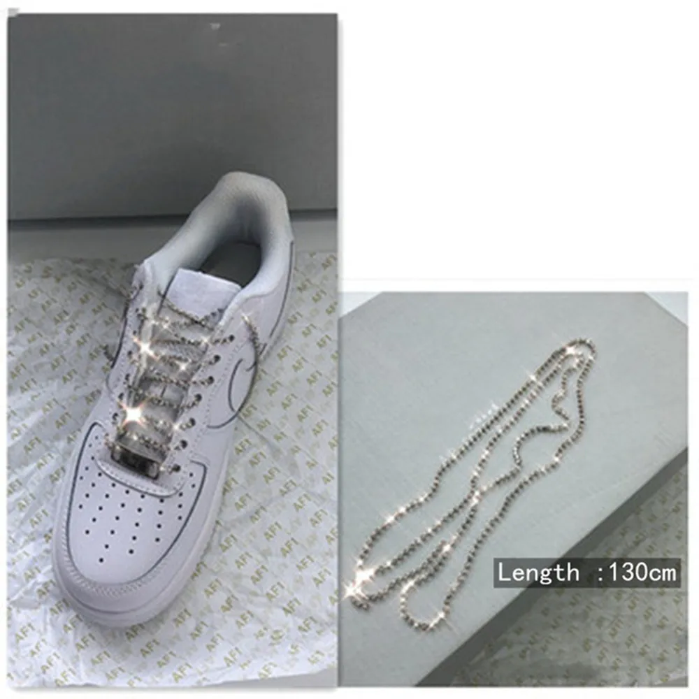 2PCS Custom Rhinestone Chain Tassel Shoe Chains Sneakers Decoration for Girl Gift Shiny Crystal Anklet Chain Charm Shoes Jewelry