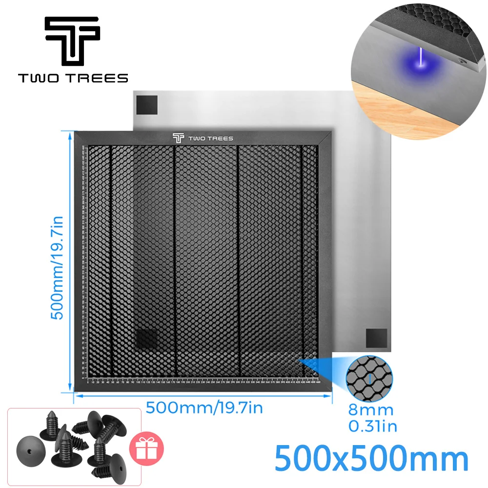 Piattaforma per incisione da tavolo da lavoro a nido d\'ape per incisore laser 500x500mm per macchina per taglio laser TS2 TTS-55 parte di intaglio