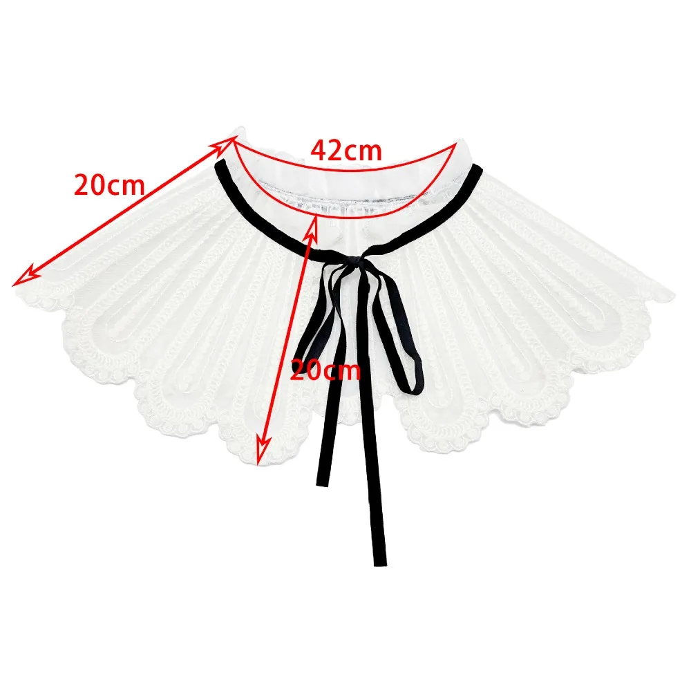 New Collar Insignia Woolen Colla New Fake Collar Lace Up Shawl Dress Blouse Decor Embroidery Detachable Shirt