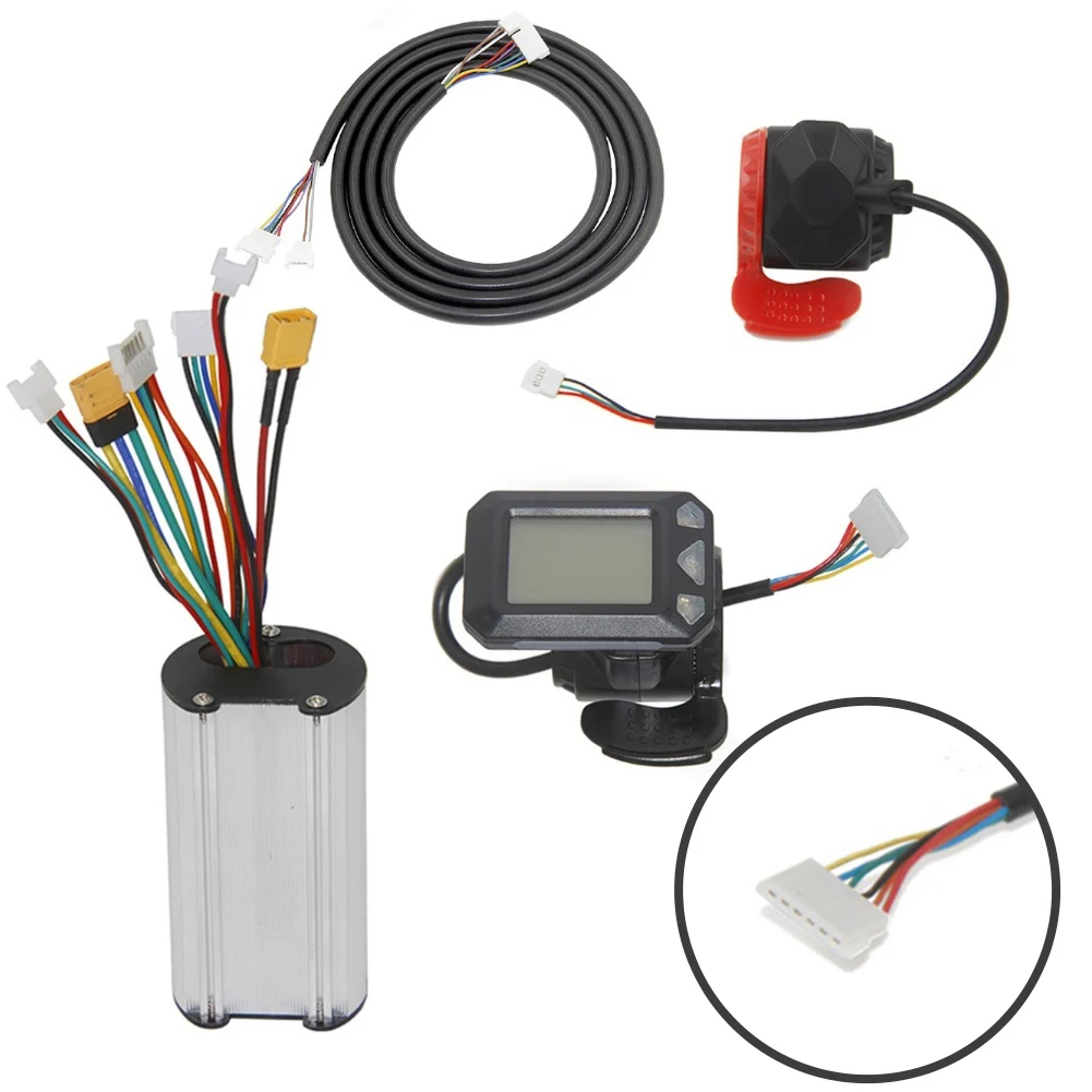 24/36V Controller Set  LCD Monitor + Brake Kit 250W Responsive Performance Color-Coded Cables For 5.5in Carbon Fiber Scooter