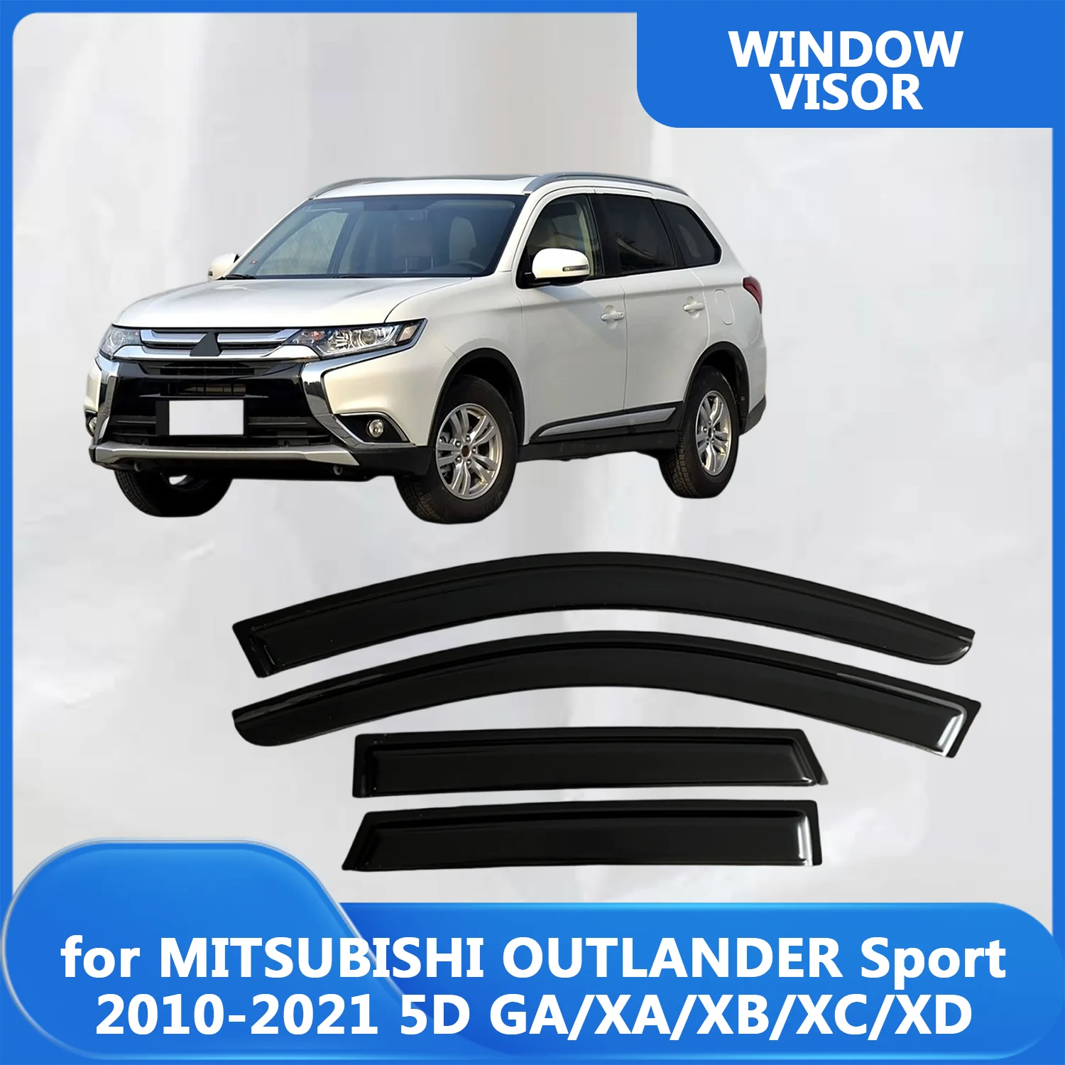 

Window Visor for MITSUBISHI OUTLANDER Sport GA/XA/XB/XC/XD 2010-2021 5-DOOR Wind Deflectors Rain Guards Door Visor Vent Shades