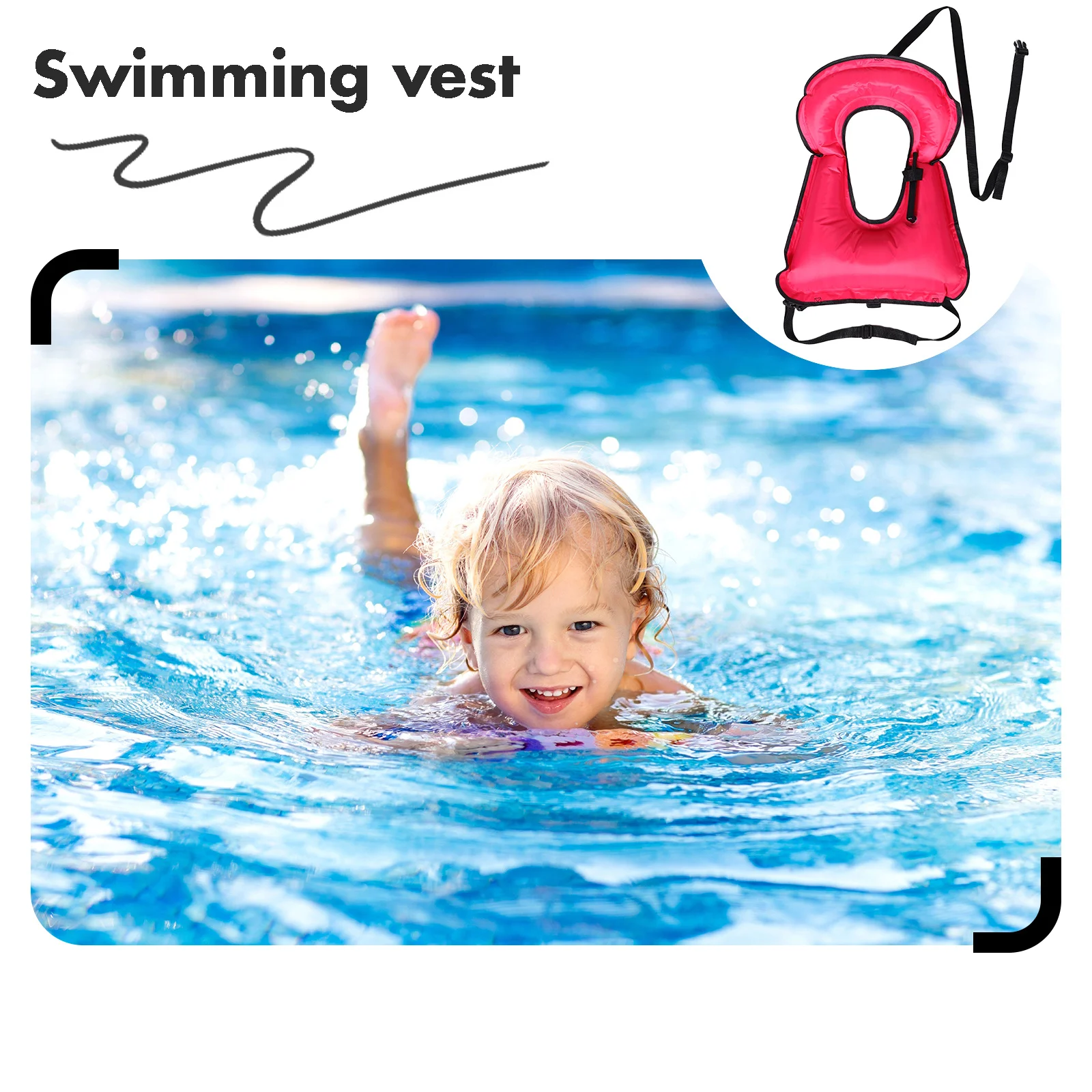 Red 's Buoyancy Vest Inflatable Swim Vest for Safe Comfortable for Swimming Snorkeling Pool Water Activities