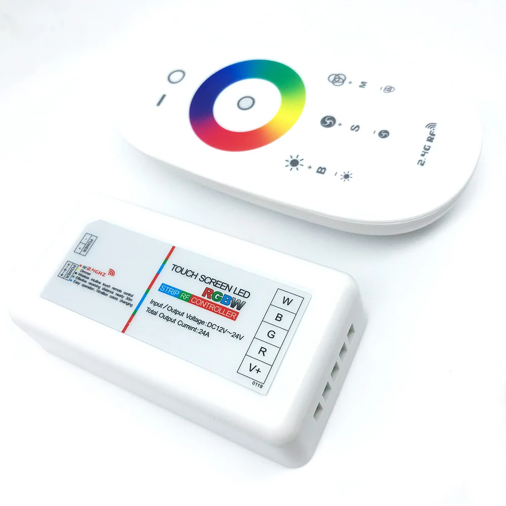 LED Light Strip Controller RGB RF 2.4G Touch Screen DC 12-24V Boxed 6CH for LED Strip Color Control