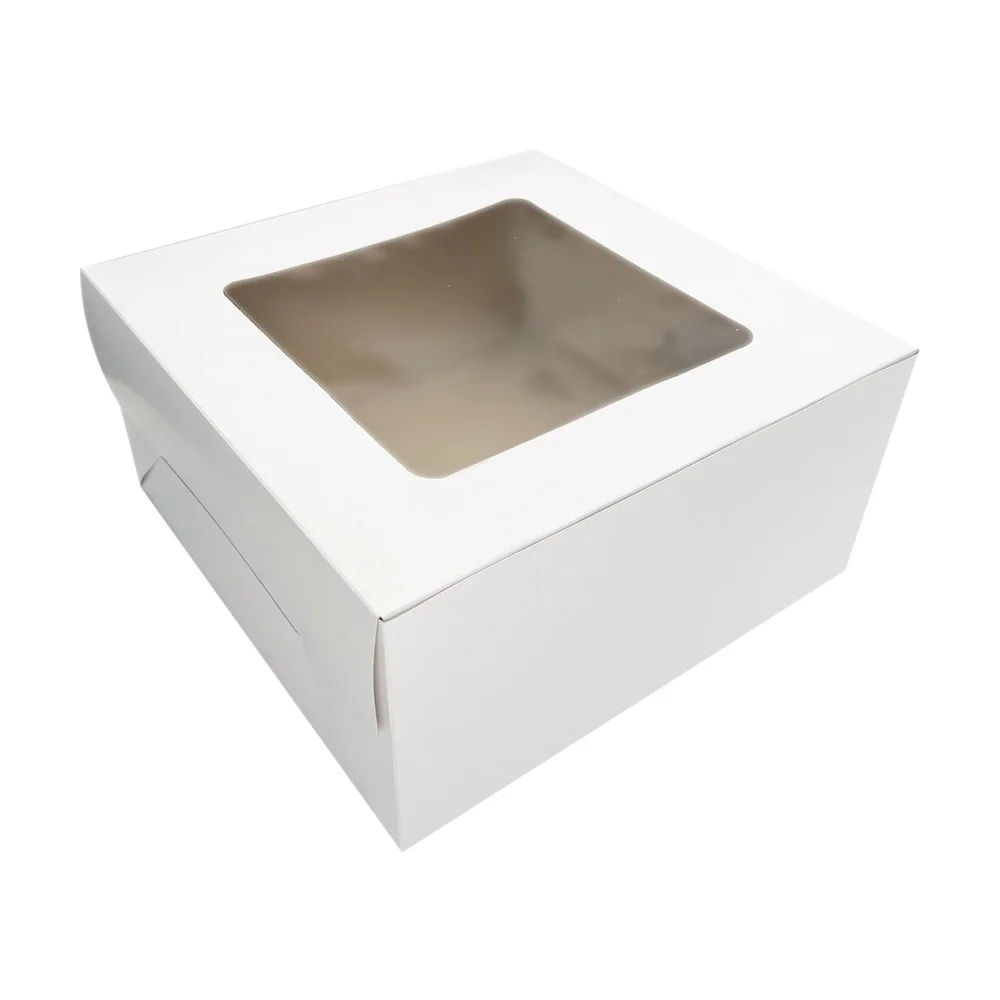 (2 pack 12" x 12" x 6" White Cake Box with Window by