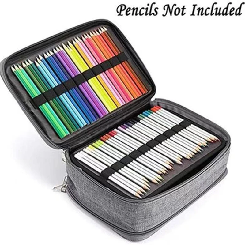 

300 Roll Canvas Pencil Bag Watercolor Large Capacity Portable Pen Case Pastel Pouch Students School Stationery Storage Supplies