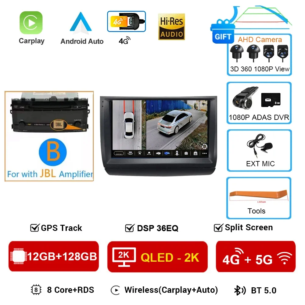 Carplay Autoradio 2 din Android 16 Voor Toyota Prius 20 2003-2009 Autoradio Multimedia Video Player GPS navigatie Stereo BT HU