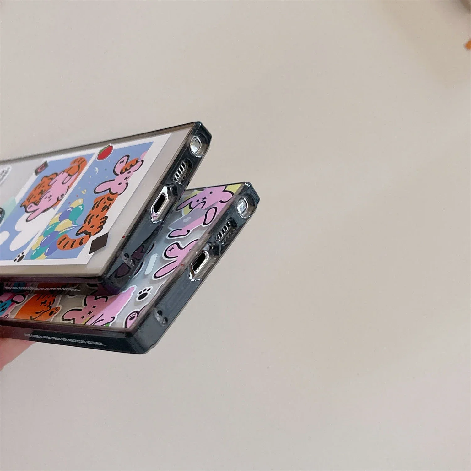 Rabbit Tiger Acrylic Black Border Case for Samsung Galaxy S22 S23 S24 Ultra S22+ S23+ S24 Plus Cover Protective Case