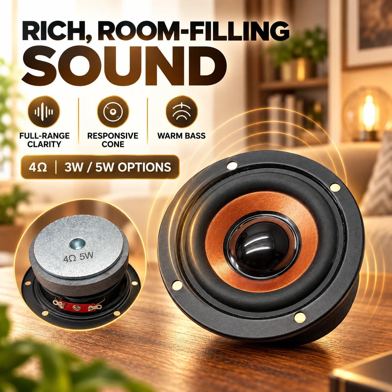 2 stuks 4 Ohm 5W/3W luidspreke - Speaker Crossover recensie en prijs