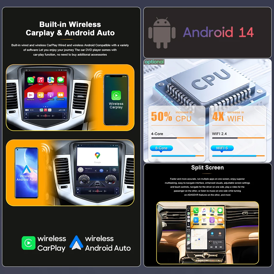 9.7 Inch Android Carplay 2DIN Car Radio Multimedia Video Player Navigation Head Unit for Opel Insignia Buick Regal 2009 - 2013 - view 5