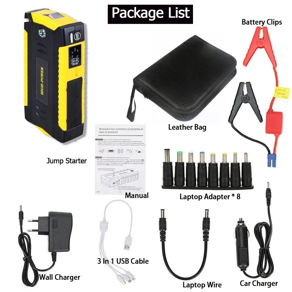 Gkfly 16000Mah Auto Jump Starter Power Bank Auto Accu Booster Oplader 12V Startapparaat Benzine Diesel Auto Starter Buster