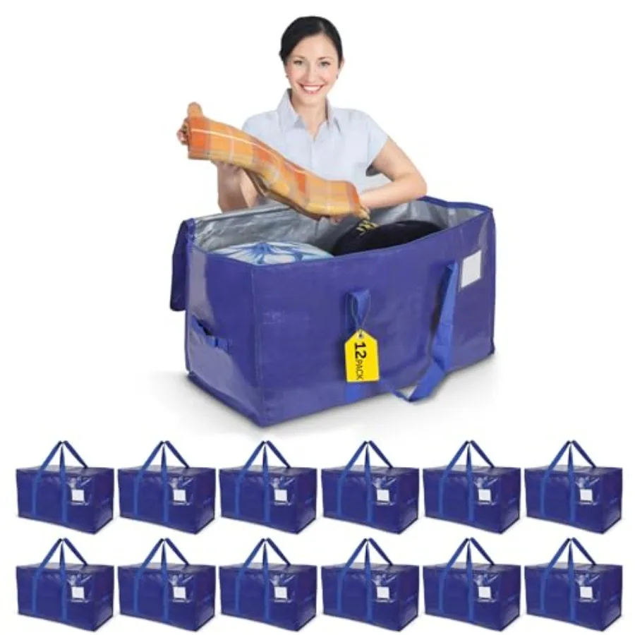 

1 Heavy Duty Moving Bags Extra Large Storage Totes with Strong Zippers and Reinforced Handles 65lbs Load Foldable Moving Bags f