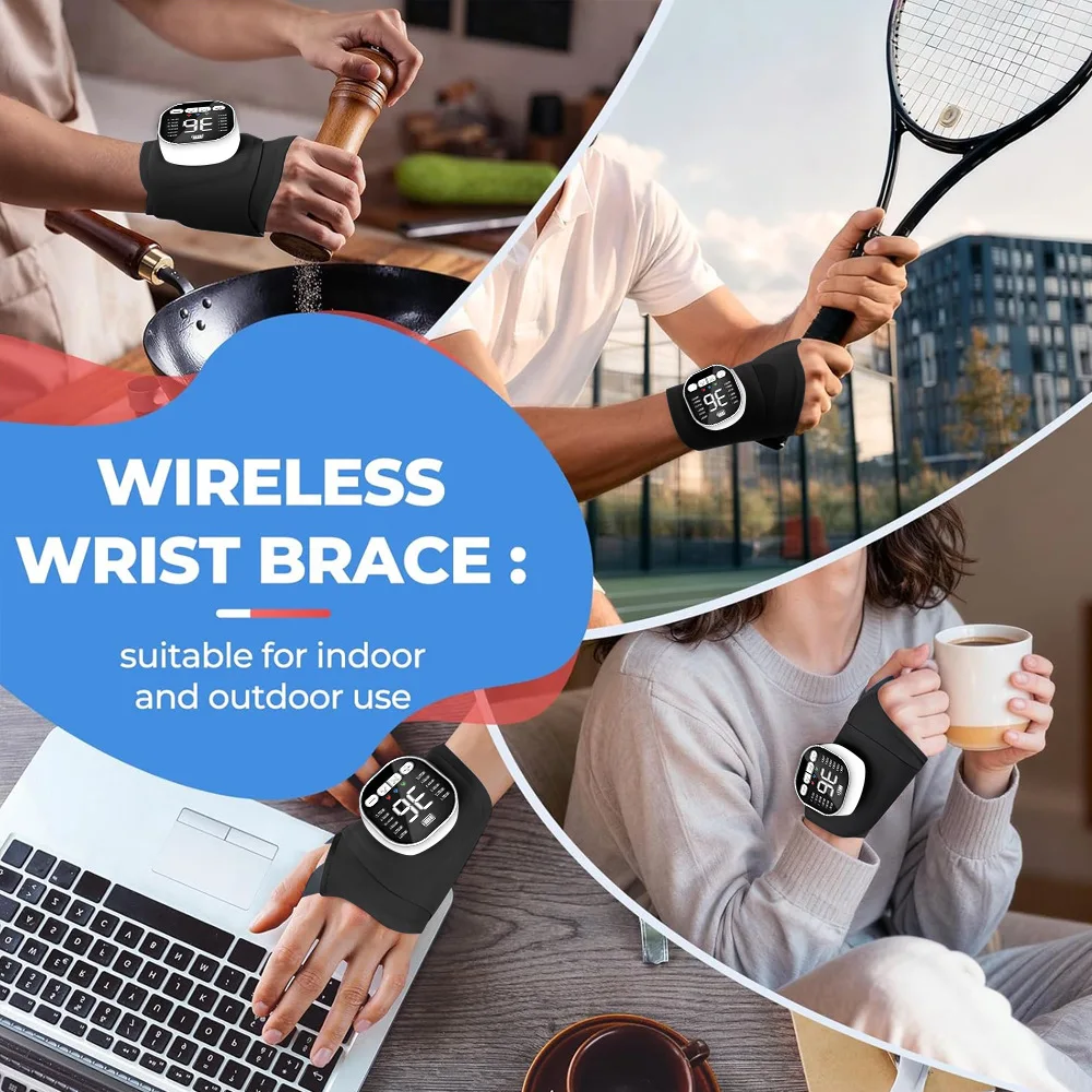 Electric Heating Wrist Massager With Ems And Vibration Therapy_voghion.com