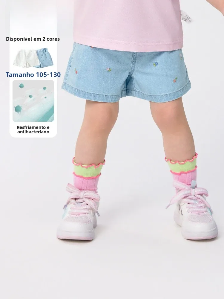 girls'-summer-casual-thin-denim-shorts-pants-baby-clothes-soft-mixed-fabric-mid-waist-elastic-waistband-cool-feeling