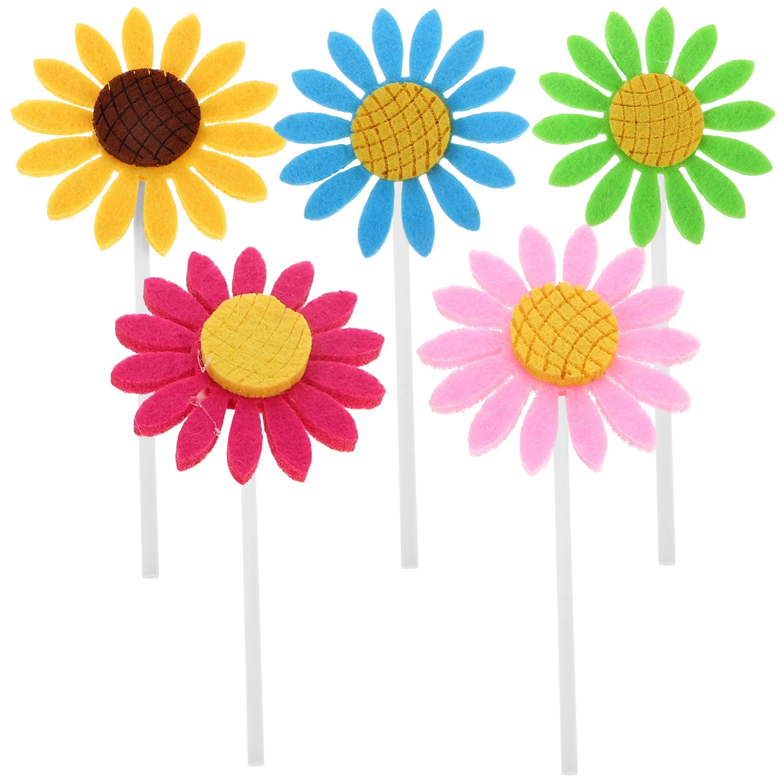 

100Pcs Sunflower Cake Picks Felt Birthday Party Decorations Cute Dessert Cupcake Toppers Wedding Food Picks Sunflower Toothpicks